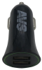 Адаптер автомобильный USB 2 порта 2.4A  в прикуриватель черный UC-522 (арт. A07982S)